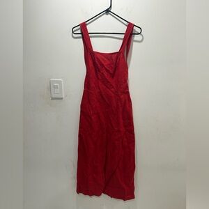No 6 linen mandy open back apron dress